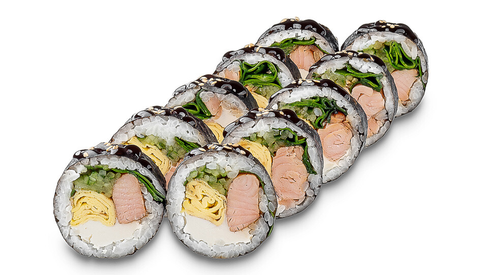 Заказать Футомаки с печеным лососем и омлетом с доставкой на дом